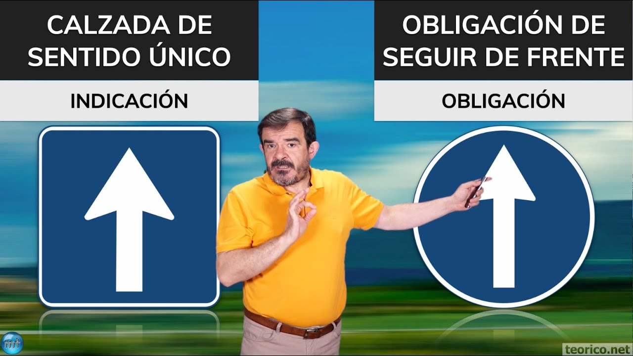 fondo azul señales de trafico cuadradas