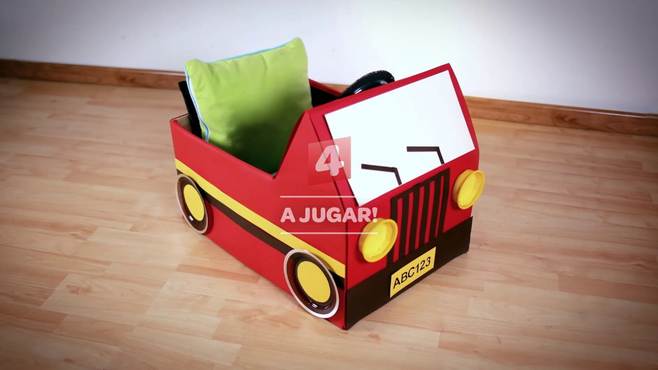 como hacer un coche de carton que se mueva